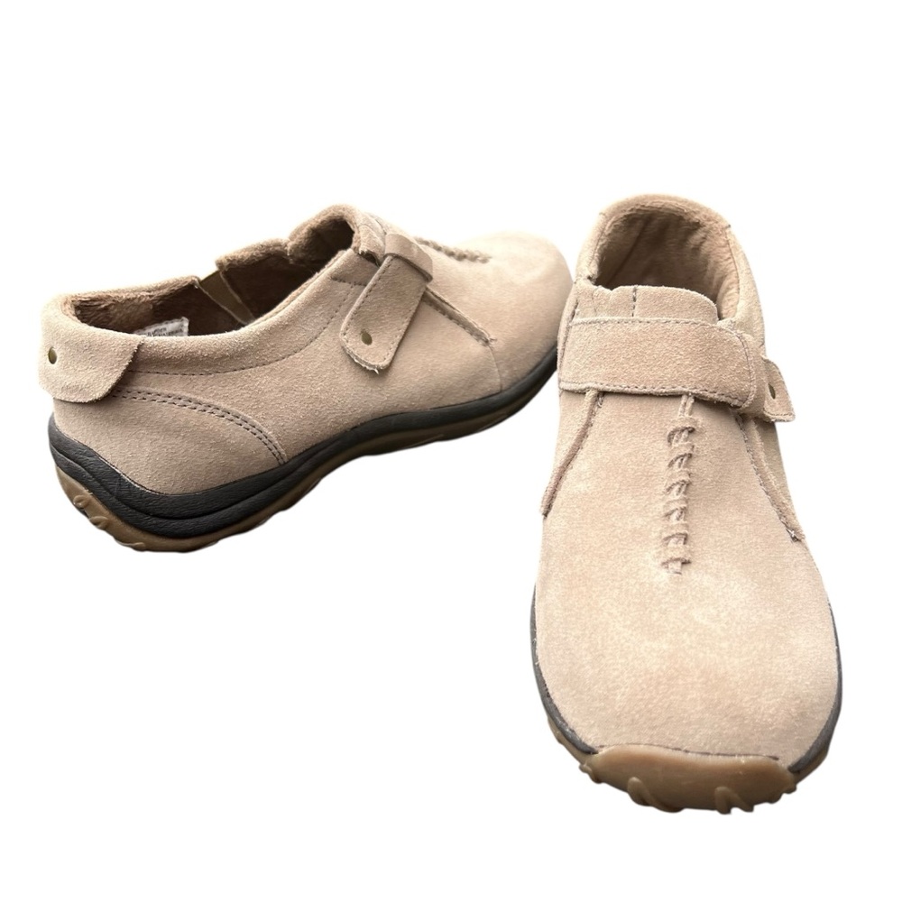 TERRAIN KHOMBU Helena Taupe Nubuck Leather SLIP ON Loafer Shoes 8.5M/EUR 40.5